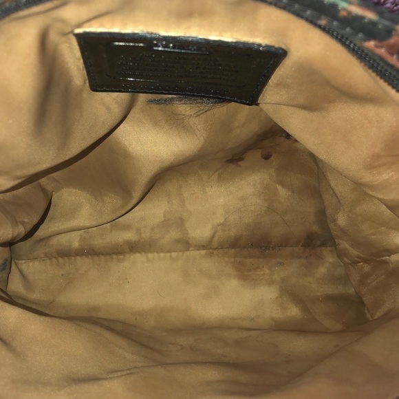 Coach Leopard Print Travel Crossbody Bag Teal Animal Print Adjustable Strap - Picture 5 of 8